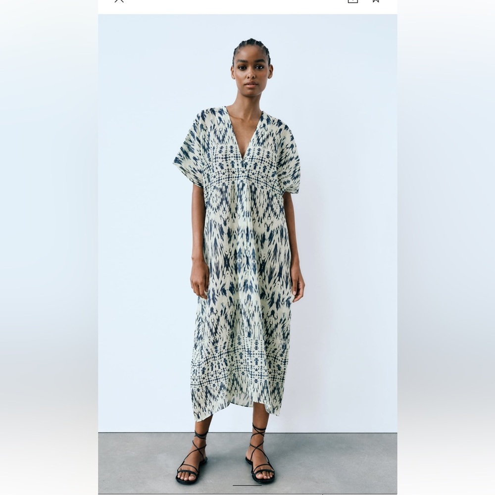 Zara Resort PRINTED RAMIE TUNIC DRESS